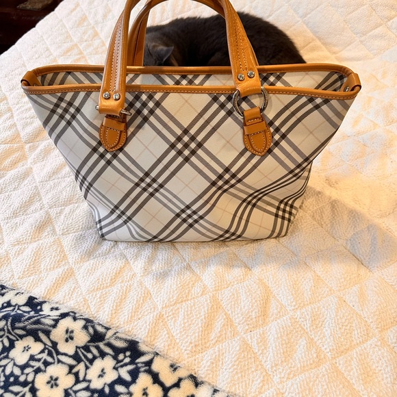 Burberry Beige and Brown Plaid Tote - Picture 3 of 11